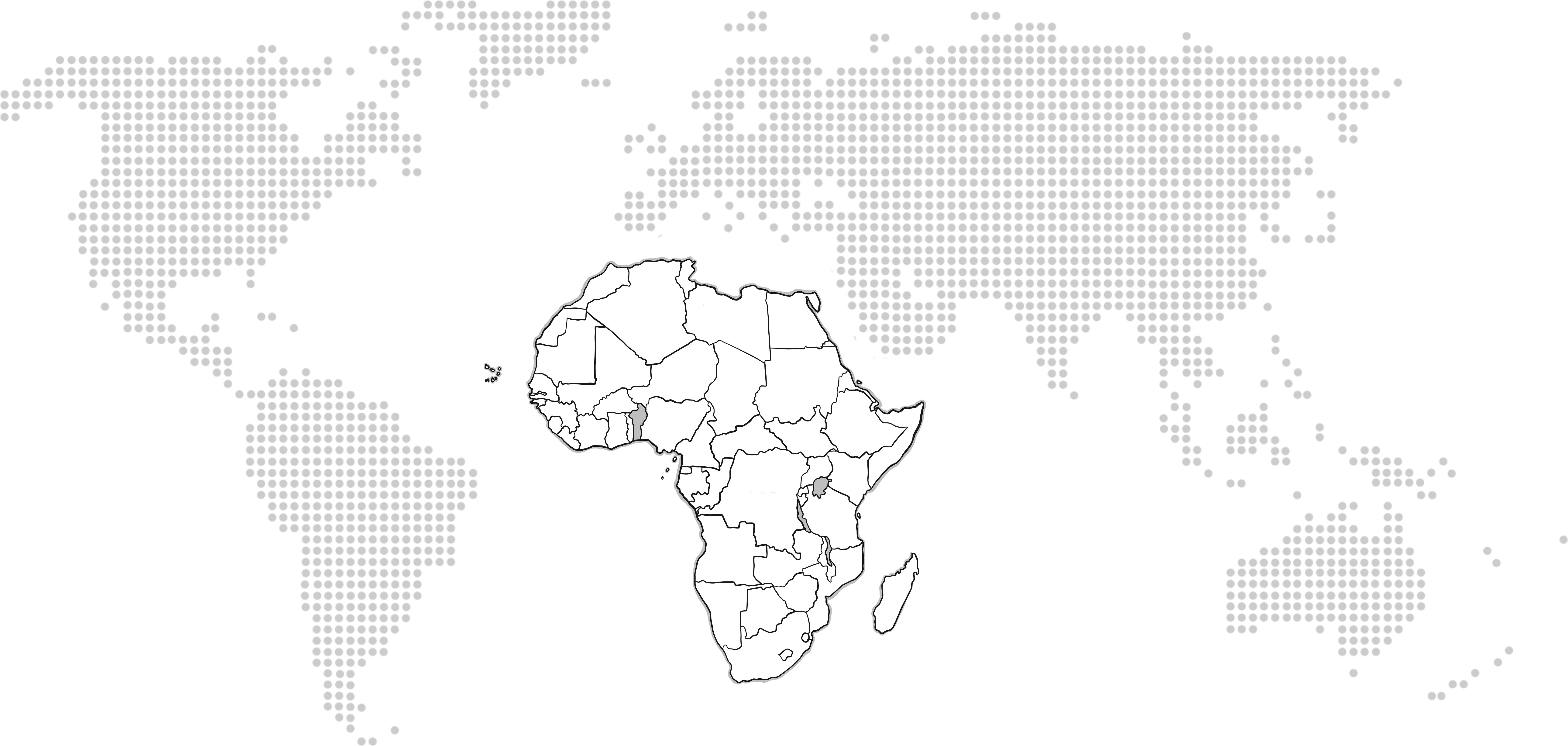 Map of Africa showing operating countries